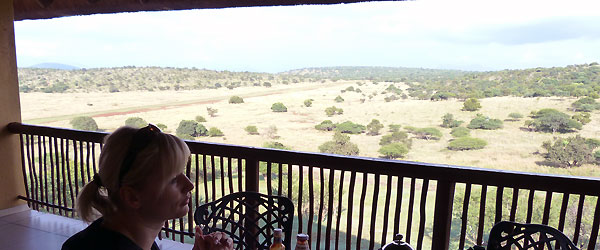 Restaurantterrasse in der Hannah Game Lodge