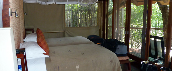 Doppelzimmer in der Rhino Post Safari Lodge