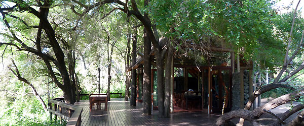 Essbereich in der Rhino Post Safari Lodge (Krüger Nationalpark)