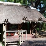 Empfang und Souvenir-Shop der Rhino Post Safari Lodge