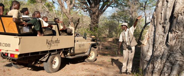 Kinder auf Safari