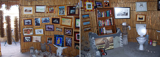 Toilette als Bibliothek im Meno a Kwena Camp, Botswana © Fotos: Ulrike Pârvu | Outback Africa Erlebnisreisen