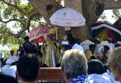 Oberhaupt der äthiopischen koptischen Kirche zum Hidar Zion Fest, Axum &copy; Foto: René Schmidt | Outback Africa