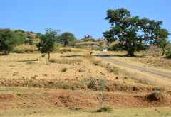 Die Burgruine von Guzara tront weithin sichtbar auf einem Hügel, Äthiopien &copy; Foto: René Schmidt | Outback Africa