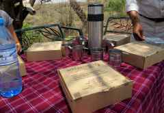 Die letzte Lunchbox der Tour im Lake Manyara Nationalpark &copy; Foto: S. Schlesinger