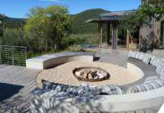 Kariega Settlers Drift Tented Lodge,Terrasse mit Feuerstelle © Foto: Doreen Krausche | Outback Africa