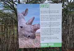 Schild für Nashorn Fatu, Ol Pejeta Schutzgebiet © Foto: Jacqueline Korb | Outback Africa Erlebnisreisen