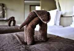Hübsche Dekoration auf dem Bett - Was man aus Handtüchern und Waschlappen alles machen kann!,  Mkulumadzi Lodge &copy; Foto: Svenja Penzel | Outback Africa
