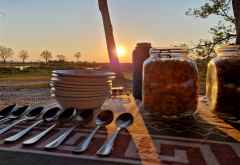 Frühstücksgeschirr beim Komfortcamping &copy; Foto: Jacqueline Korb | Outback Africa