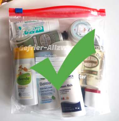 Handgepäck, Zipperbeutel &copy; Foto: Susanne Schlesinger | Outback Africa