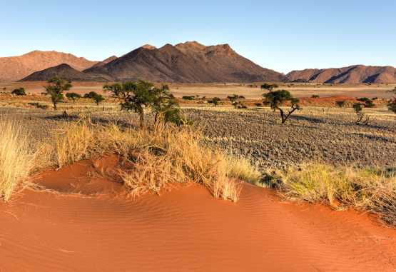 In ariden Gebieten wie hier in Namibia dringt der feine Sand durch jede Ritze im Schuh – Leder ist deshalb dort die bessere Wahl. &copy; Foto: demerzel21 - Fotolia