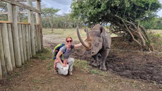 Ganz nah auf Tuchfühlung mit Spitzmaulnashorn Baraka im Ol Pejeta Schutzgebiet © Foto: Jacqueline Korb | Outback Africa Erlebnisreisen