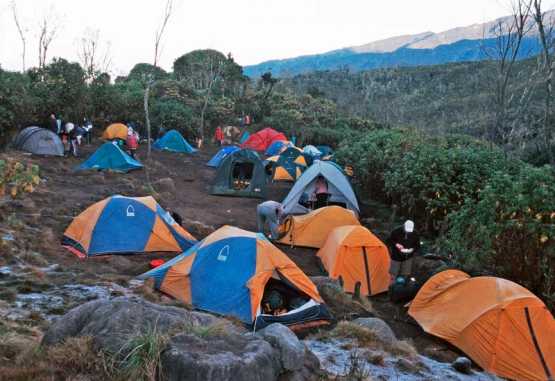 Zeltcamp bei der ersten Übernachtung auf der Machame-Route am Kilimanjaro. &copy; Foto: Marco Penzel | Outback Africa