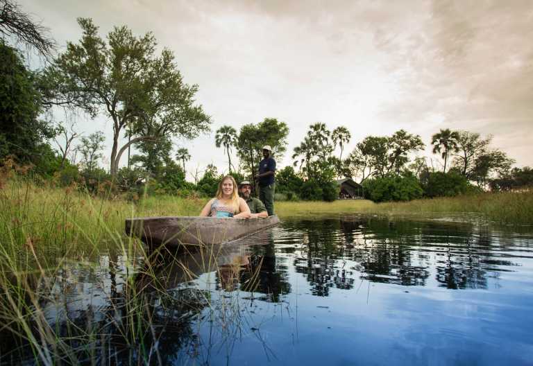 Mokoro-Fahrt im Okavango-Delta, Gomoti Plains Camp © Foto: Andrew Howard | Machaba Safaris