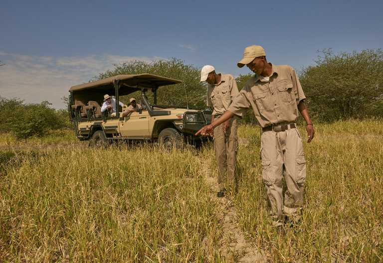 Spurensuche mit den erfahrenen Guides der Deception Valley Lodge © Foto: Deception Valley Lodge