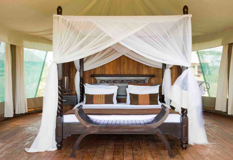 Innenansicht Zelt,  Masek Tented Lodge © Foto: Tanganyika Wilderness Camps (TWC)