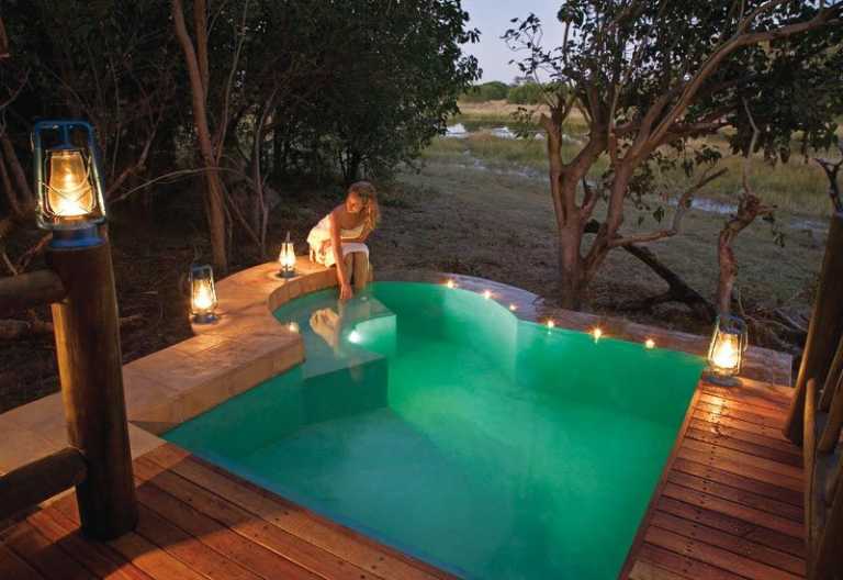 Khwai River Lodge: Privater Plunge-Pool der Honeymoon Suite © Foto: Philip Schedler