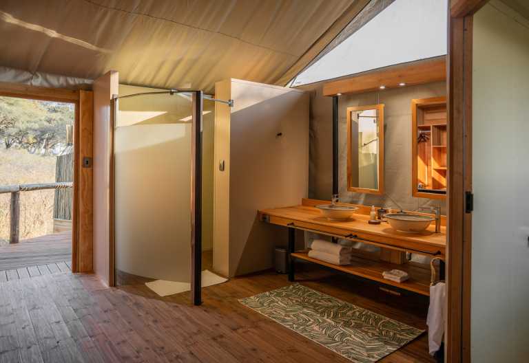 Kwando 4 Rivers Camp, Badezimmer © Foto: Melanie van Zyl for Kwando Safaris