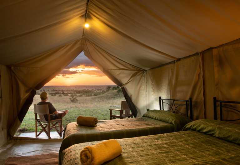 Innenansicht Zelt, Ndutu/Mara Kati Kati Camp © Foto: TWC Tanzania