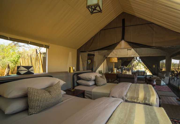 Zelteinrichtung, Machaba Camp © Foto: Andrew Howard for Machaba Safaris