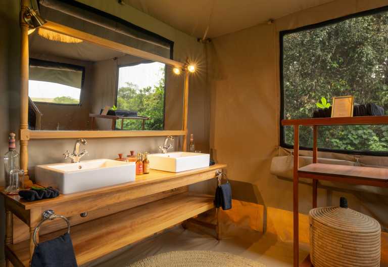 Badezimmer im Familienzelt, Rekero Camp © Foto: Asilia Africa