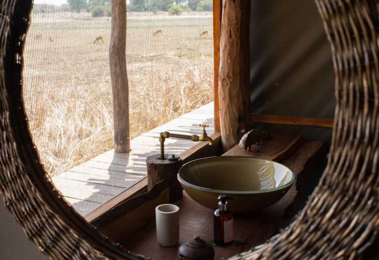 Musekese Camp, Badezimmer mit Aussicht © Foto: Marco Penzel | Outback Africa
