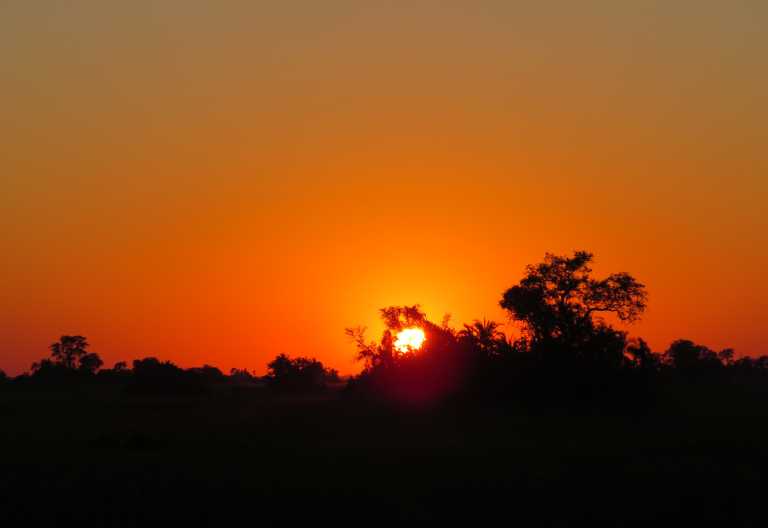 Sonnenuntergang am Okavango, Nxamaseri Island Lodge © Foto: Susanne Schlesinger | Outback Africa