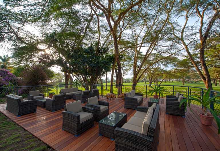 Loungeterrasse des Lake Naivasha Sopa Resort © Foto: Sopa Lodges