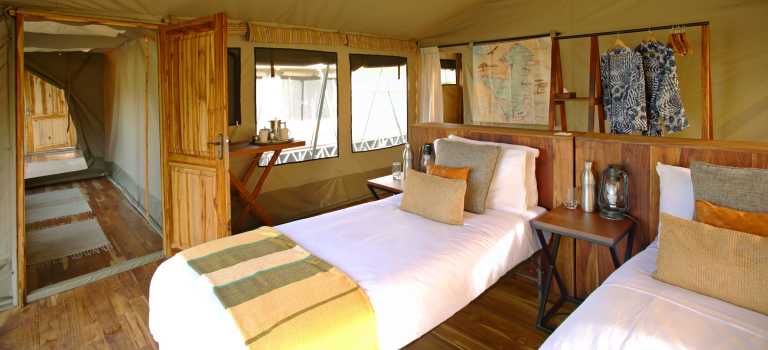 Zelt von innen, Olakira Camp © Foto: Asilia Africa