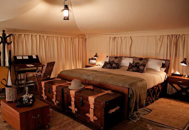 Innenansicht Zelt, Serengeti Pioneer Camp © Foto: Elewana Collection