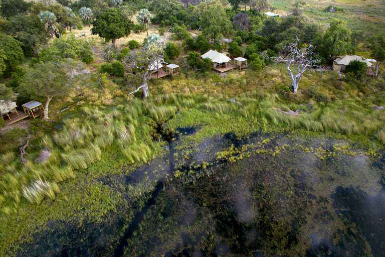 Nxabega Okavango Tented Camp aus der Luft © Foto: &Beyond