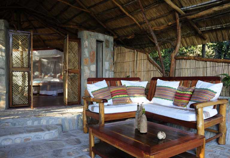 Auf der Terrasse des Chalets © Foto: Marco Penzel | Outback Africa