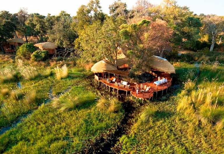 Baines’ Camp, Okavango-Delta, aus der Luft