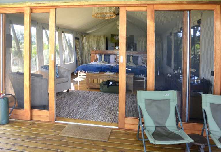 Blick ins Chalet, Pelo Camp, Okavango-Delta © Foto: Ulrike Pârvu | Outback Africa