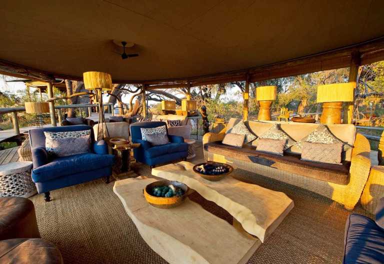 Little Vumbura Camp, Lounge © Foto: Dana Allen | Wilderness Safaris