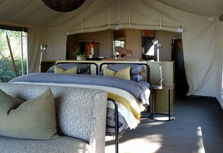 Gomoti Plains Camp, Zelt innen © Foto: Ulrike Pârvu | Outback Africa