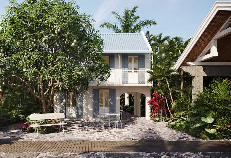 Patio vor einem Zimmer des Veranda Grand Baie Hotels © Foto: Veranda Hotels