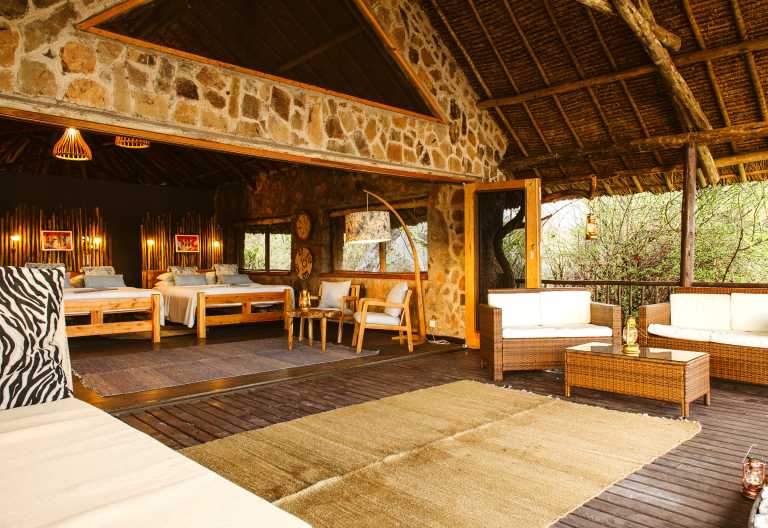 Chalet innen, Ruaha River Lodge © Foto: Casey Pratt for Foxes Safaris