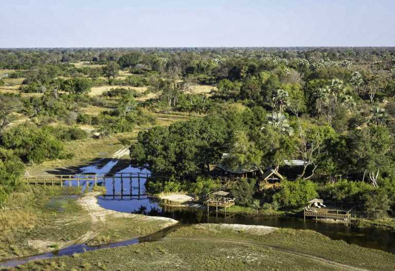 Litte Tubu Camp, Lufthaufnahme des Camps © Foto: Dana Allen  Wilderness Safaris