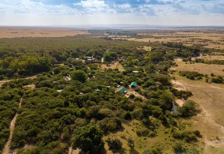 Luftaufnahme des Mara Big Five Camp © Foto: Frank Wirth for MBFC