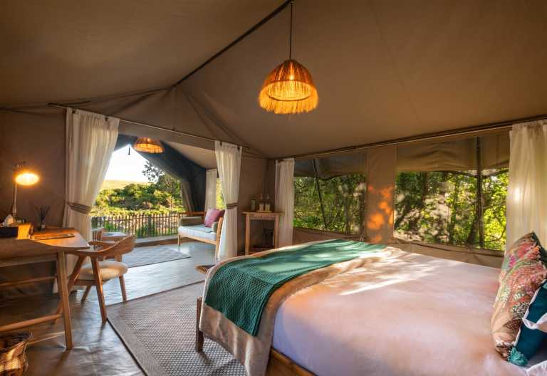 Innenansicht eines Gästezelts, Rekero Camp © Foto: Asilia Africa