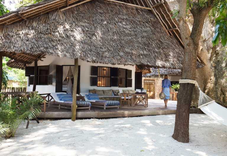 Veranda einer Villa, Kinondo Kwetu © Foto: Dan Kullberg
