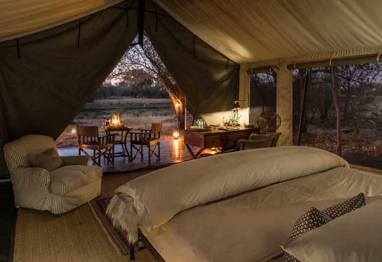 Zelteinrichtung, Machaba Camp © Foto: Andrew Howard for Machaba Safaris