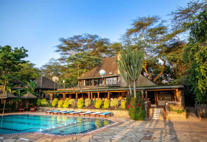 Lake Nakuru Lodge, Haupthaus und Pool