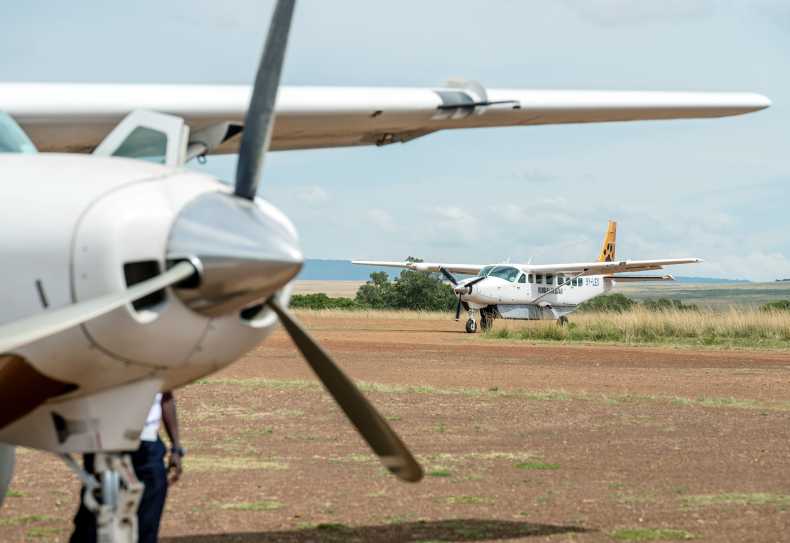 Cessna Caravan auf dem Olkiombo Airtsrip, Massai Mara